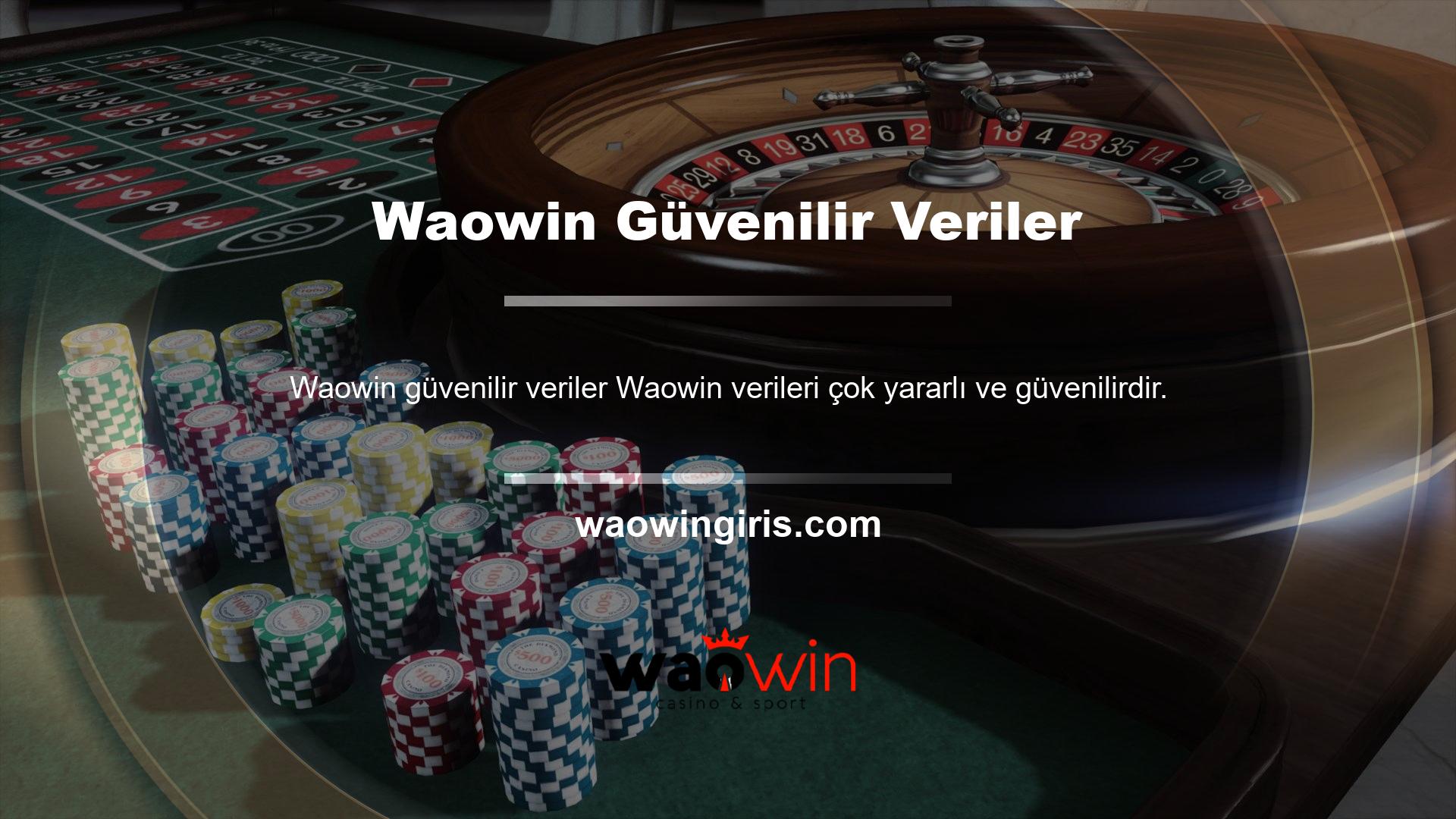 Kullanıcılar ihtiyaçları için Waowin verilerine güvenebilirler